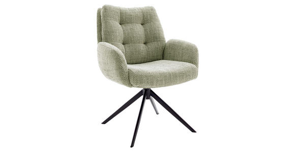 ARMLEHNSTUHL  Stoffauswahl, Typenauswahl Webstoff  - Schwarz/Olivgrün, Design, Textil/Metall (72/95/77cm) - Novel