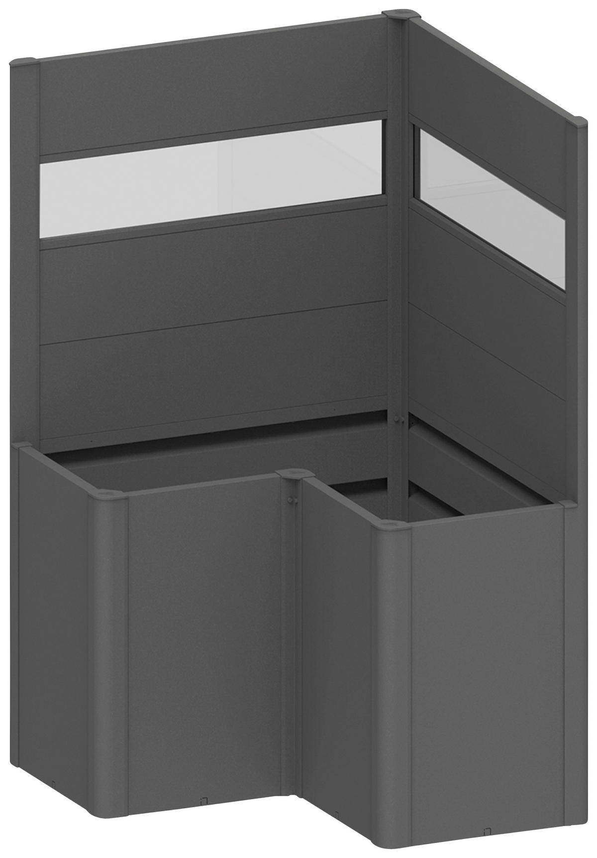 SICHTSCHUTZ ohne Pflanzbeet - Dunkelgrau, Basics, Kunststoff/Metall (102/91/102cm) - Biohort