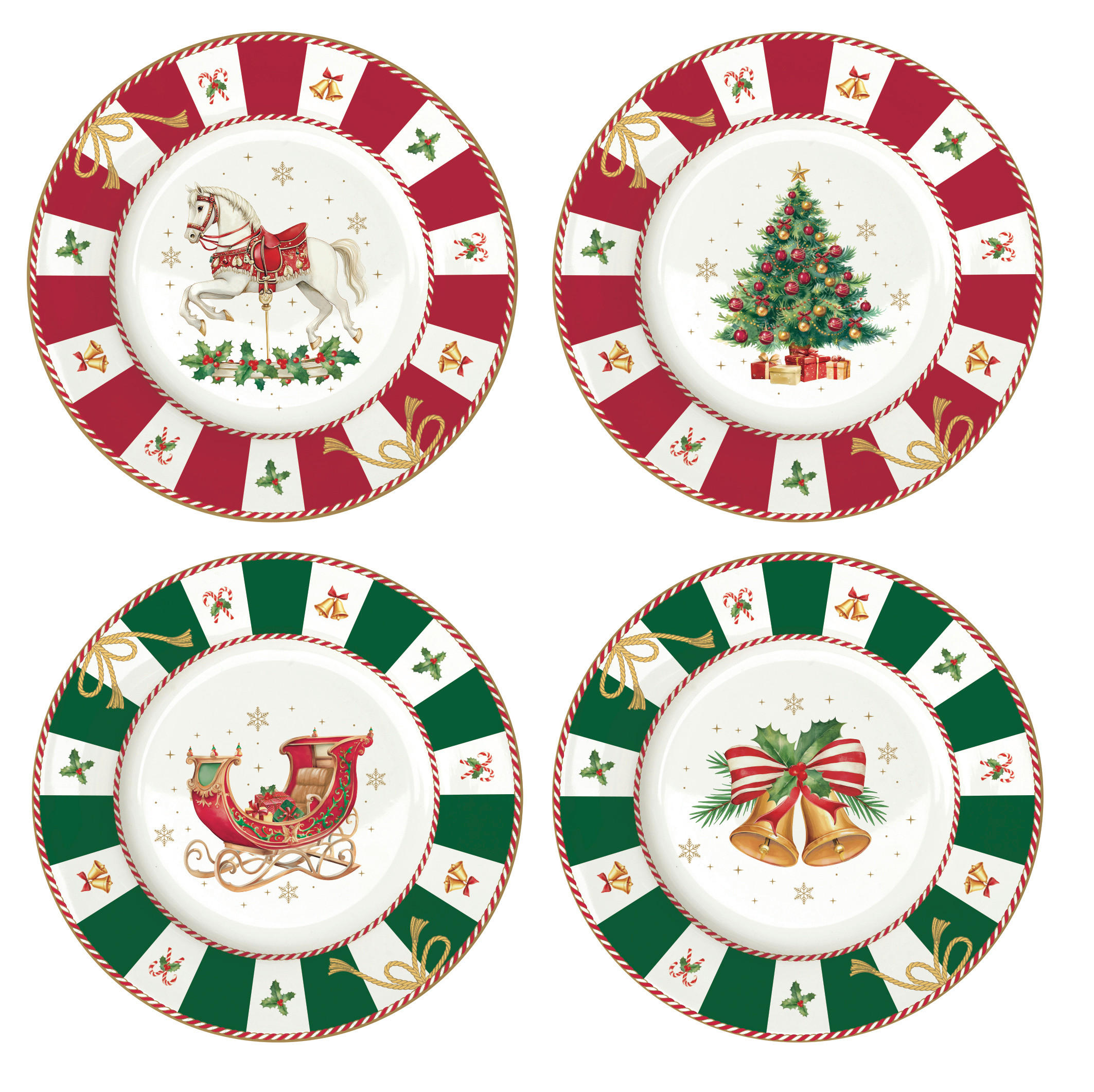 DESSZERTES TÁNYÉR 19 cm  - piros/fehér, Basics, kerámia (19cm) - Easy Life