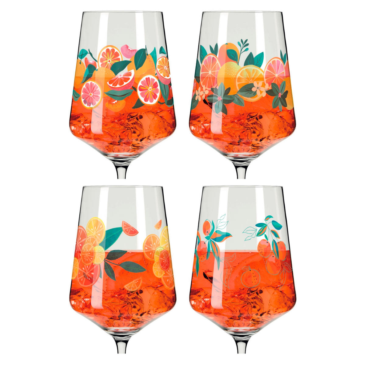 GLÄSERSET Sommerrausch 4-teilig  - Transparent/Gelb, Trend, Glas (9,3/22,5cm) - Ritzenhoff