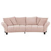 BIGSOFA Flachgewebe Rosa  - Schwarz/Rosa, KONVENTIONELL, Holz/Textil (290/78/115cm) - Carryhome