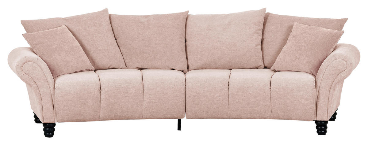 BIGSOFA Flachgewebe Rosa  - Schwarz/Rosa, KONVENTIONELL, Holz/Textil (290/78/115cm) - Carryhome
