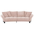 BIGSOFA Flachgewebe Rosa  - Schwarz/Rosa, KONVENTIONELL, Holz/Textil (290/78/115cm) - Carryhome