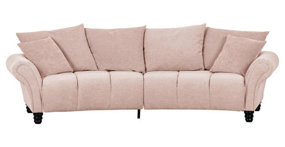 BIGSOFA Flachgewebe Rosa  - Schwarz/Rosa, KONVENTIONELL, Holz/Textil (290/78/115cm) - Carryhome