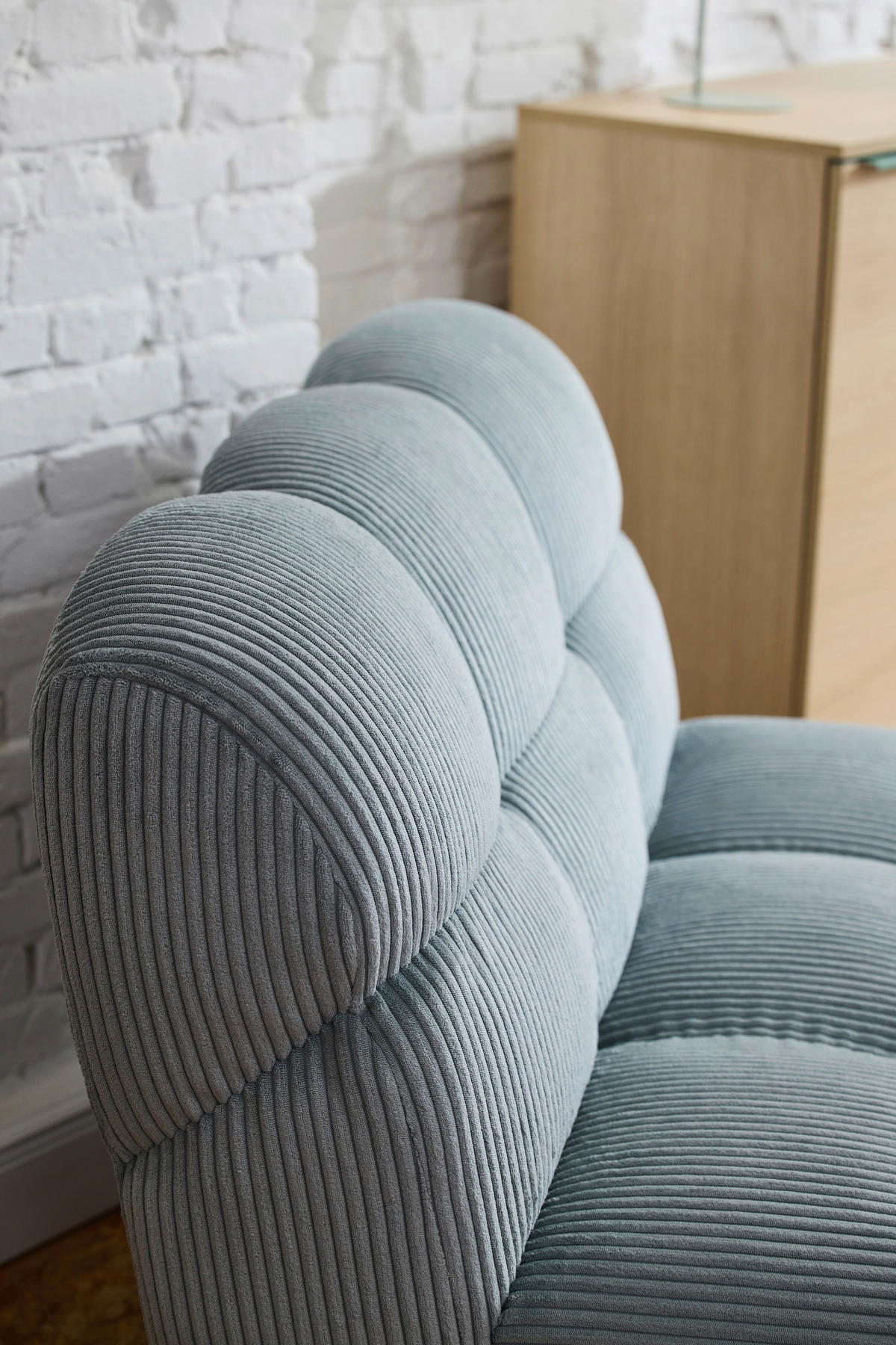 SESSEL in Cord Pastellblau  - Pastellblau/Schwarz, KONVENTIONELL, Textil/Metall (105/78/90cm) - Tom Tailor