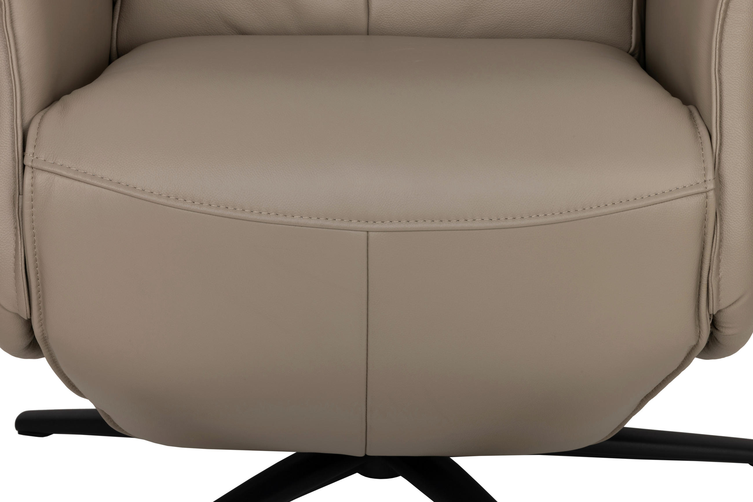 RELAXSESSEL Lederlook Echtleder    - Schwarz/Grau, Design, Leder/Holz (79/110/83cm) - Livetastic