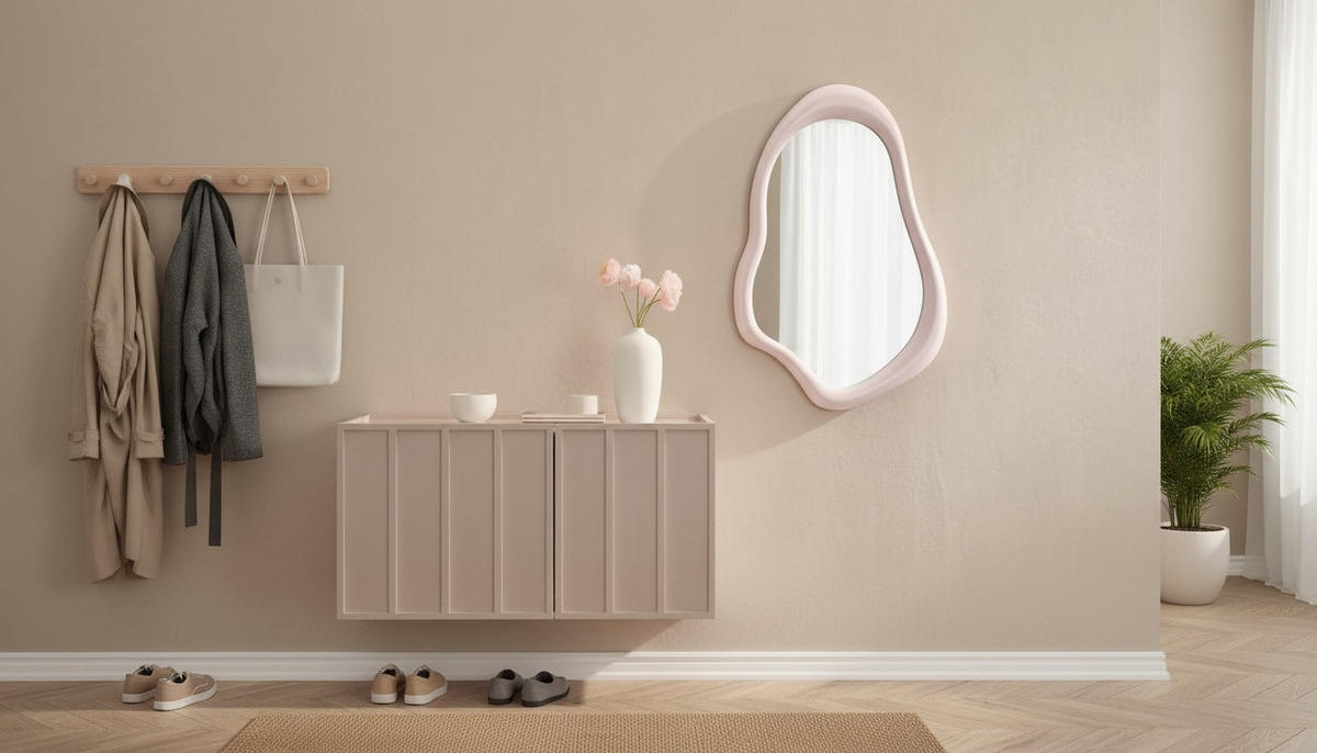 WANDSPIEGEL 60/90/4,5 cm    in wellenförmig  - Rosa, LIFESTYLE, Glas/Holzwerkstoff (60/90/4,5cm) - Novel