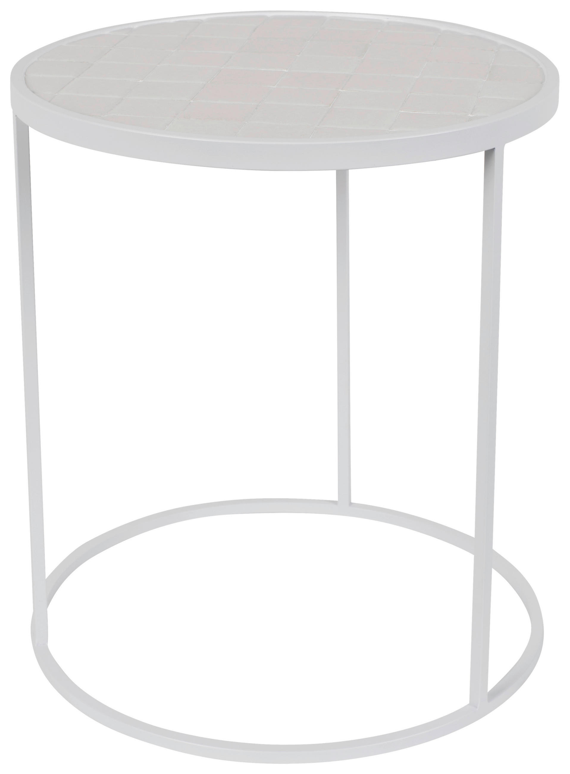 BEISTELLTISCH in Metall, Keramik, Holzwerkstoff 40/40/45 cm  - Weiß, MODERN, Keramik/Holzwerkstoff (40/40/45cm) - Lomoco