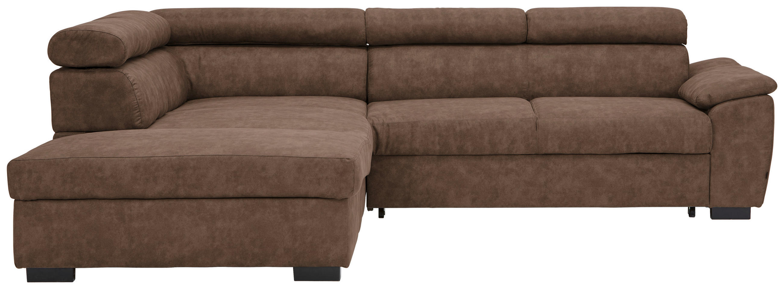 ECKSOFA Braun Lederlook  - Schwarz/Braun, Design, Kunststoff/Textil (230/263cm) - Hom`in