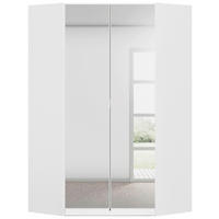 DREHTÜRENSCHRANK 117/210/54 cm,  in Weiß, 2-türig  - Alufarben/Weiß, KONVENTIONELL, Glas/Holzwerkstoff (117/210/54cm) - home24