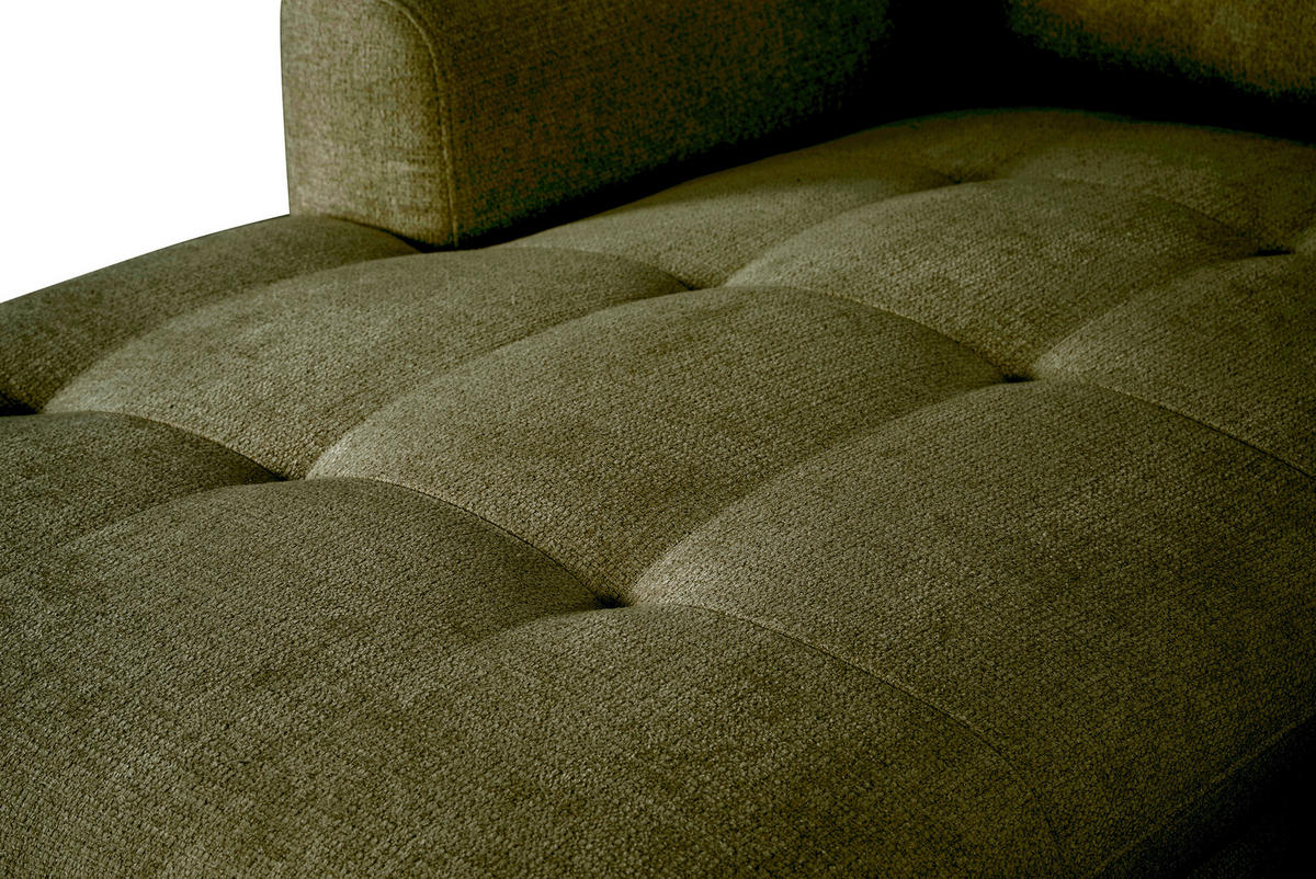 WOHNLANDSCHAFT Grün Chenille  - Schwarz/Grün, KONVENTIONELL, Textil/Metall (160/340/188cm) - Xora