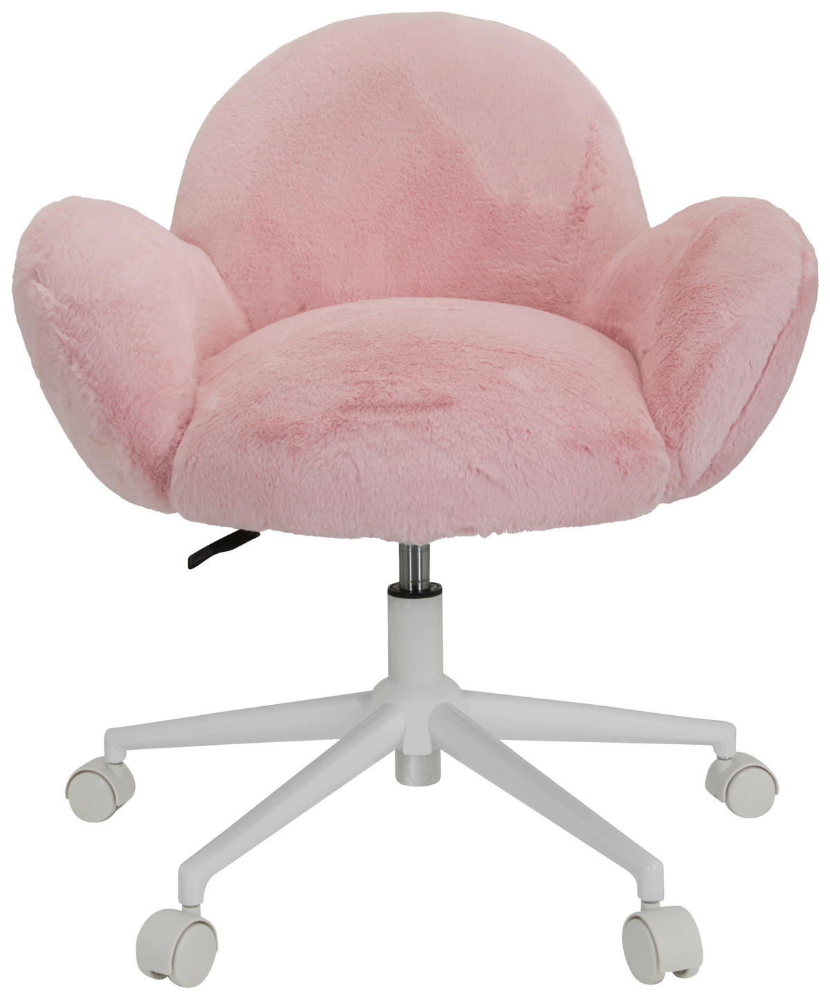 SNURRSTOL FÖR UNGDOMAR  i plysch rosa  - vit/rosa, Modern, metall/textil (65/79/64cm) - MID.YOU
