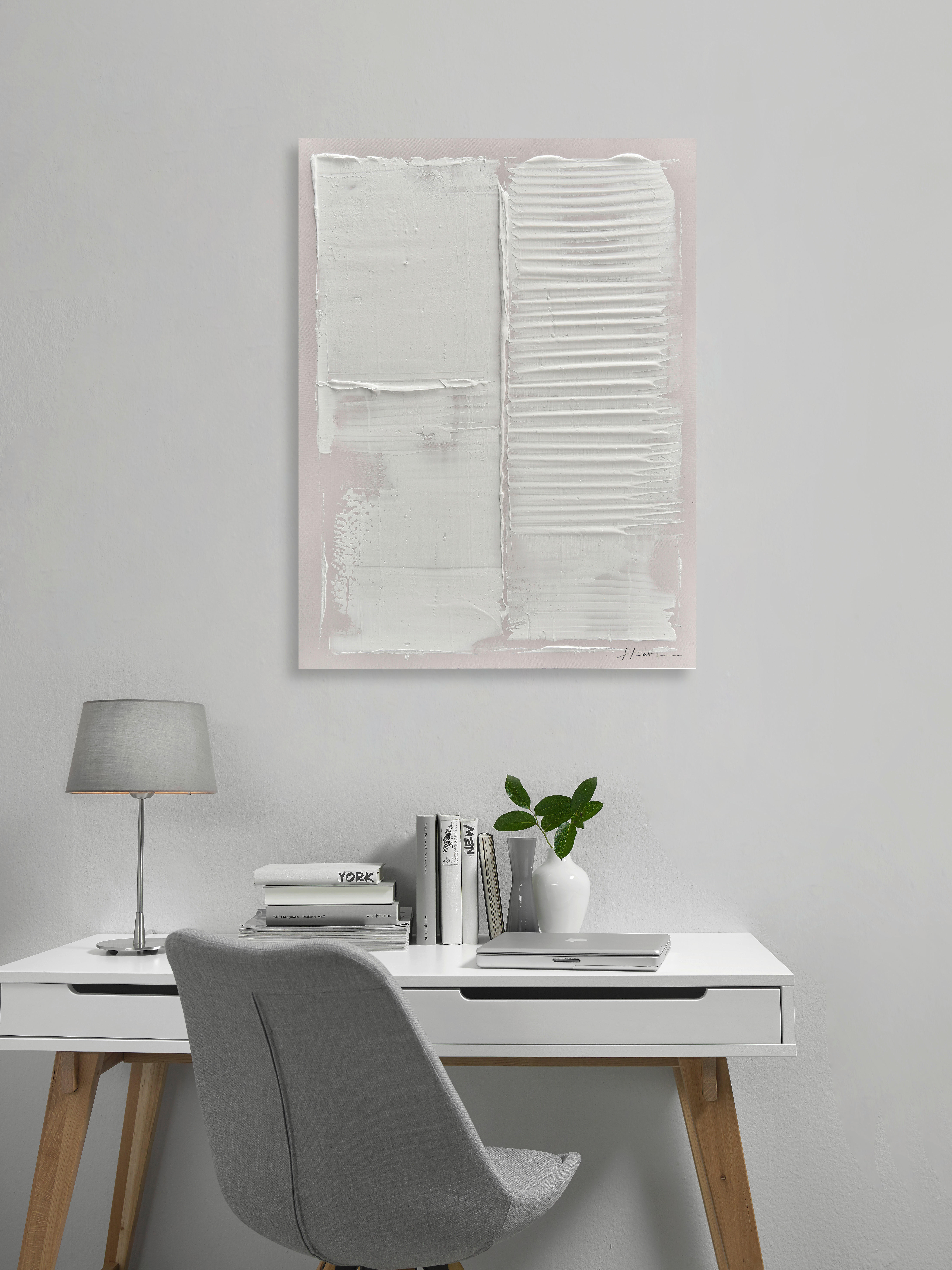 ÖLGEMÄLDE Abstraktes  - Weiß, Design, Holz/Textil (90/120cm) - Monee