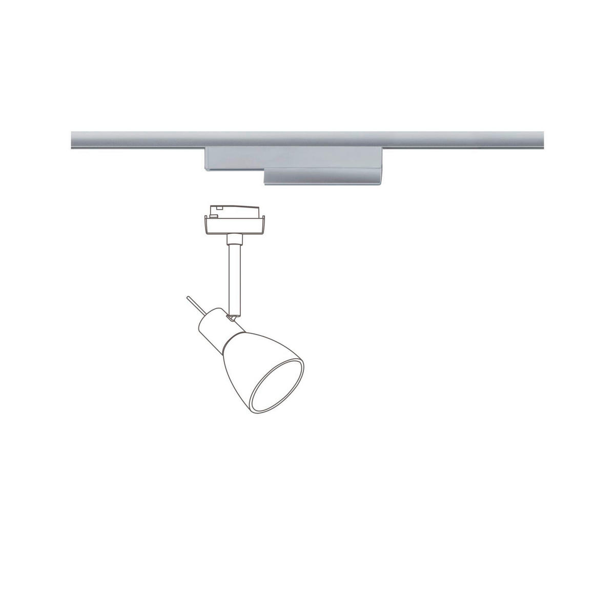 SCHIENENSYSTEM - Chromfarben, Basics (17,5/5,0/2,0cm) - Paulmann