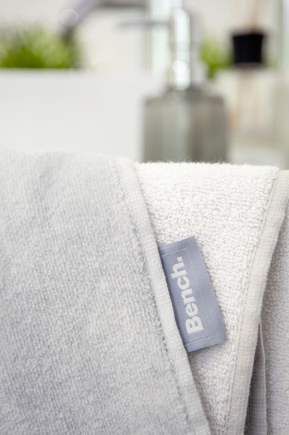 STRANDTUCH Weiß, Grau 80/180 cm  - Weiß/Grau, KONVENTIONELL, Textil (80/180cm) - Bench