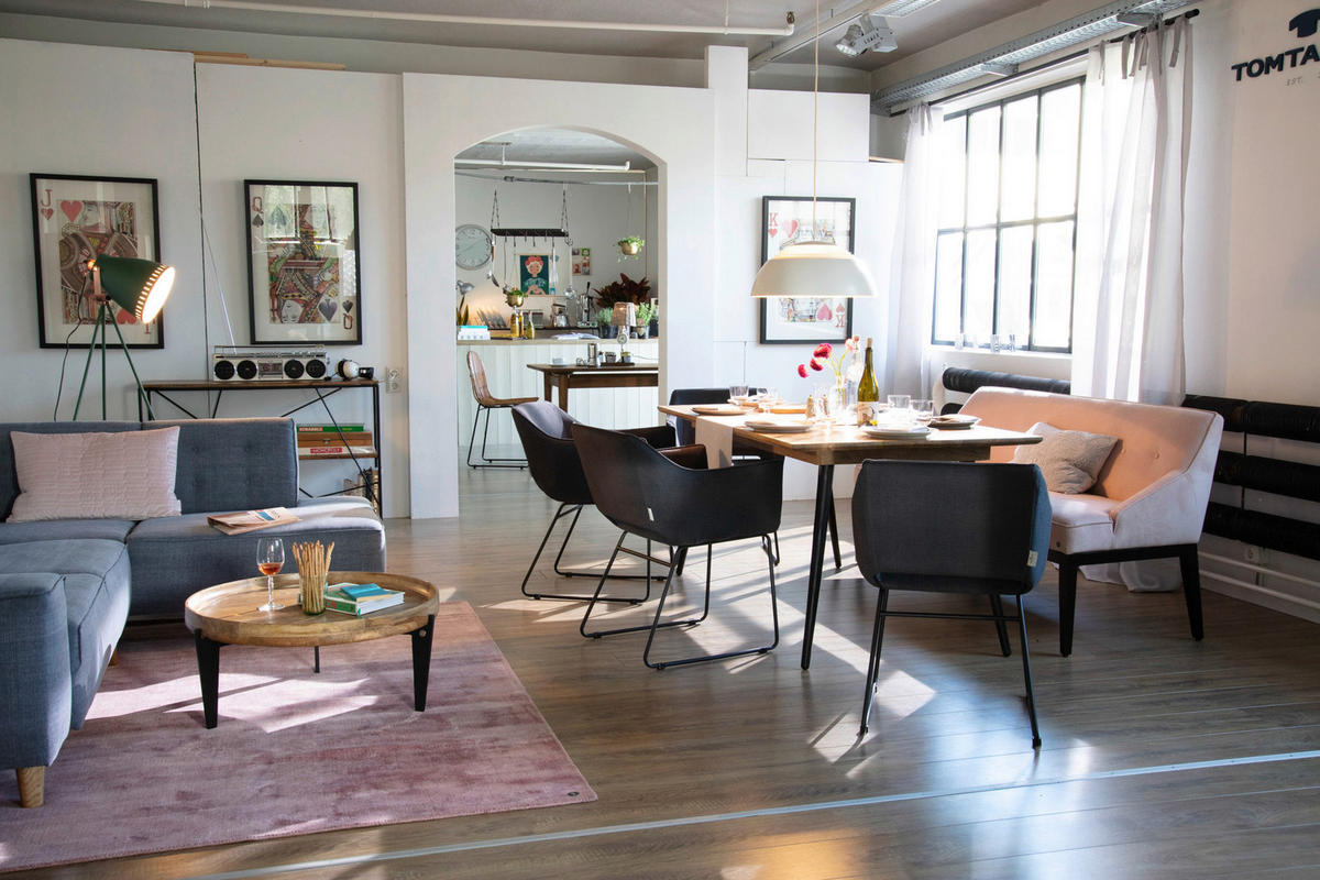 COUCHTISCH Mangoholz massiv 75/75/34 cm rund Naturfarben, Schwarz  - Schwarz/Naturfarben, Design, Holz/Metall (75/75/34cm) - MID.YOU