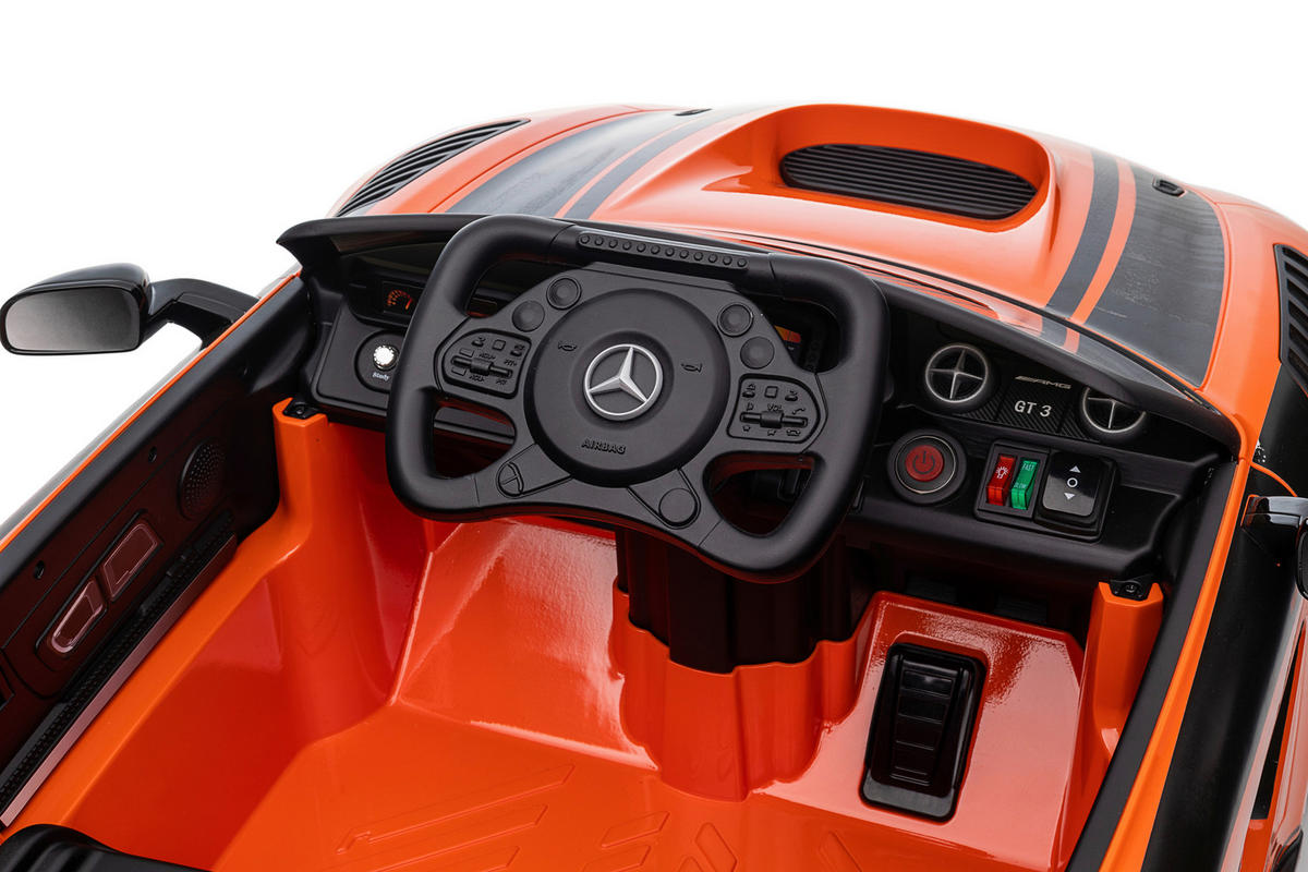 ELEKTRO-KINDERAUTO  - Schwarz/Orange, KONVENTIONELL, Kunststoff/Metall (115/58/29cm) - Atrigo