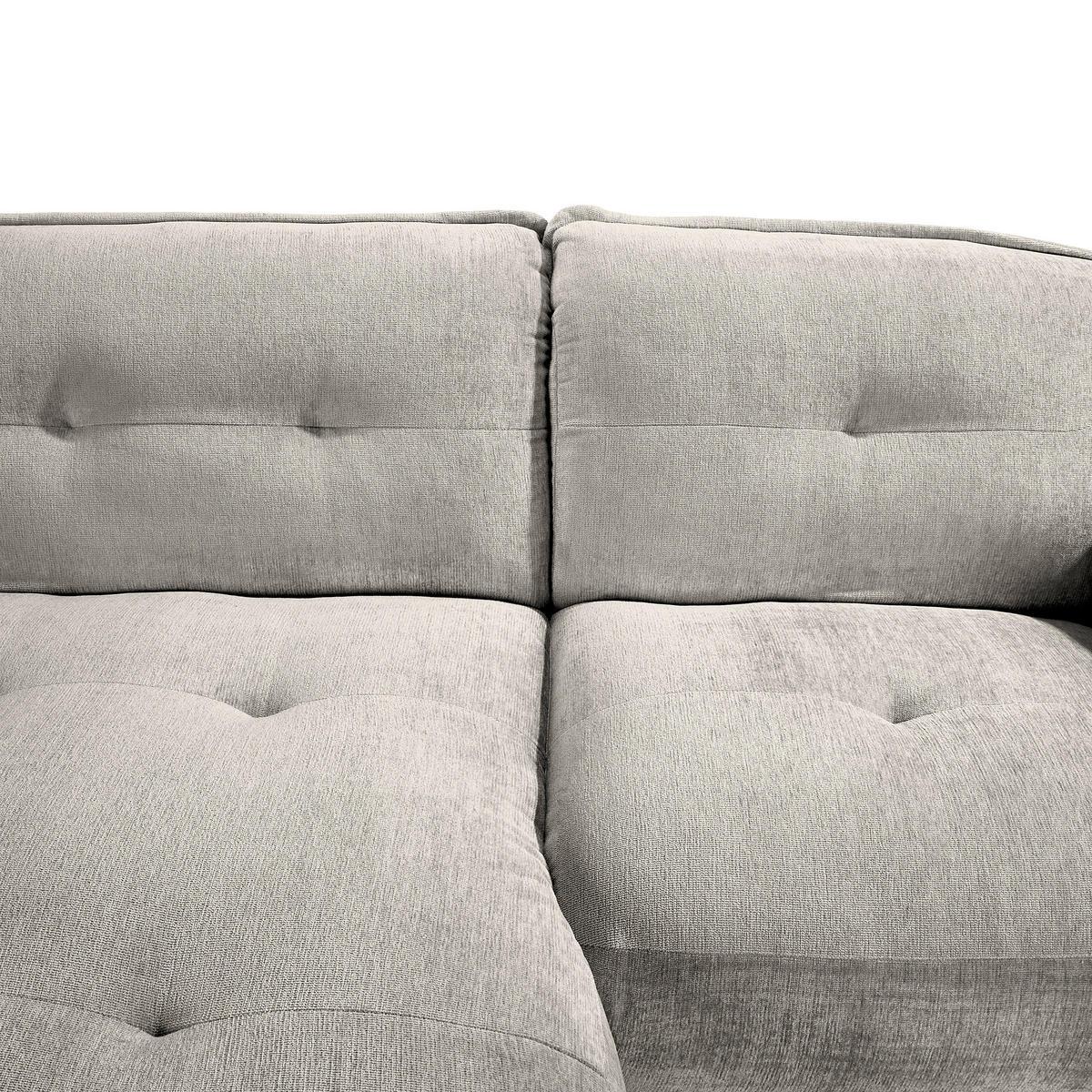 ECKSOFA in Chenille Silberfarben  - Silberfarben/Schwarz, Modern, Kunststoff/Textil (184/269cm) - Trendmanufaktur