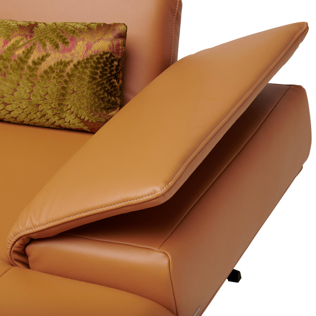 ECKSOFA in Echtleder Bernsteinfarben  - Beige/Bernsteinfarben, Design, Leder/Metall (239/152cm) - Koinor
