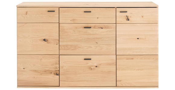 SIDEBOARD in 150/90/44 cm - Eichefarben/Schwarz, Natur, Holz/Holzwerkstoff (150/90/44cm) - Hom`in