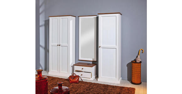 KREDENZ in massiv Kiefer Weiß - Weiß/Braun, LIFESTYLE, Holz (131/191/45cm) - Carryhome