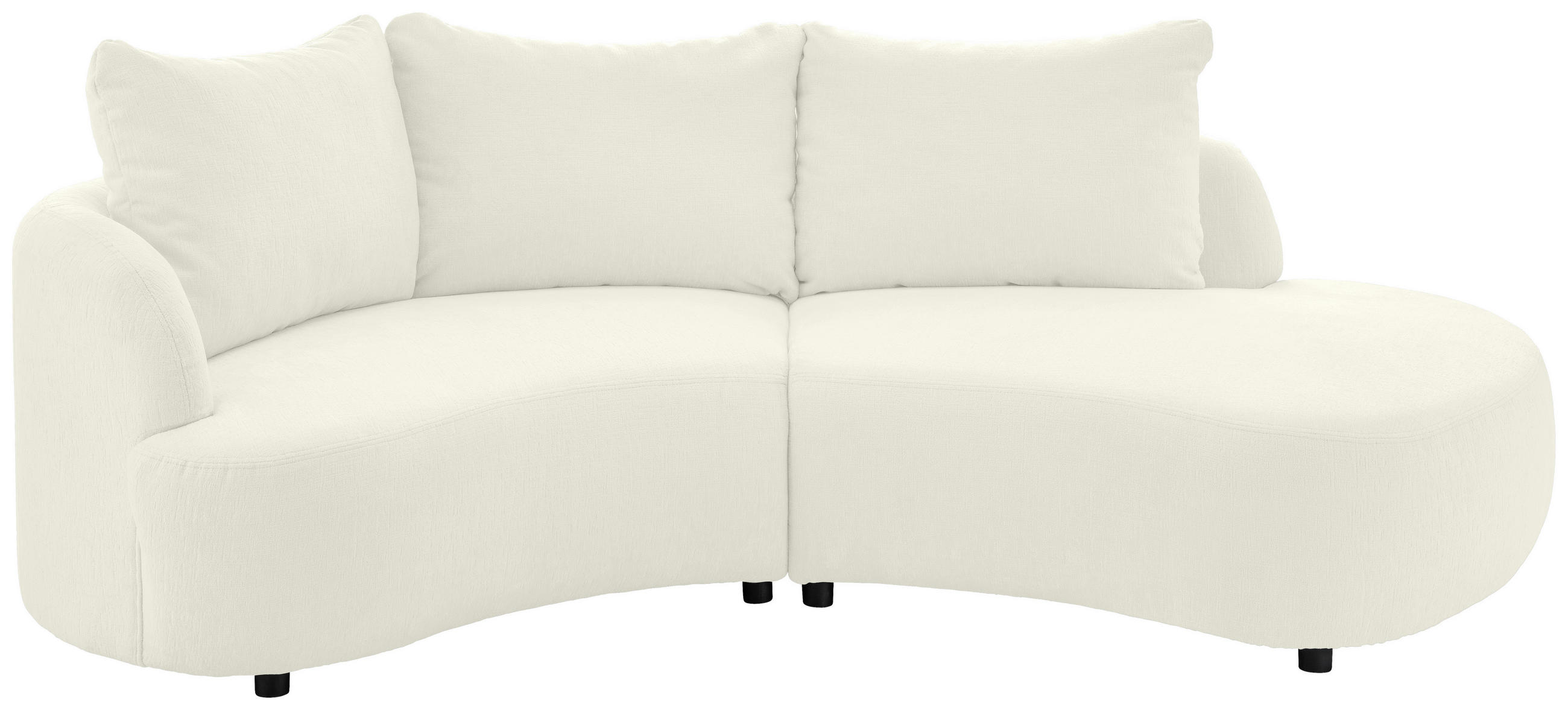 ECKSOFA in Mikrofaser Weiss  - Weiss/Schwarz, Modern, Kunststoff/Textil (139/250cm) - Livetastic