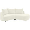 ECKSOFA in Mikrofaser Weiss  - Weiss/Schwarz, Modern, Kunststoff/Textil (139/250cm) - Livetastic