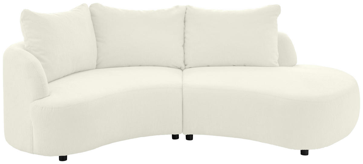 ECKSOFA in Mikrofaser Weiss  - Weiss/Schwarz, Modern, Kunststoff/Textil (139/250cm) - Livetastic