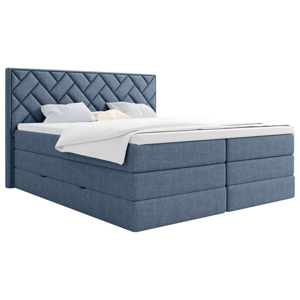 Boxspringbett Inkl. Topper Dunkelblau 140x200 Cm Loreno