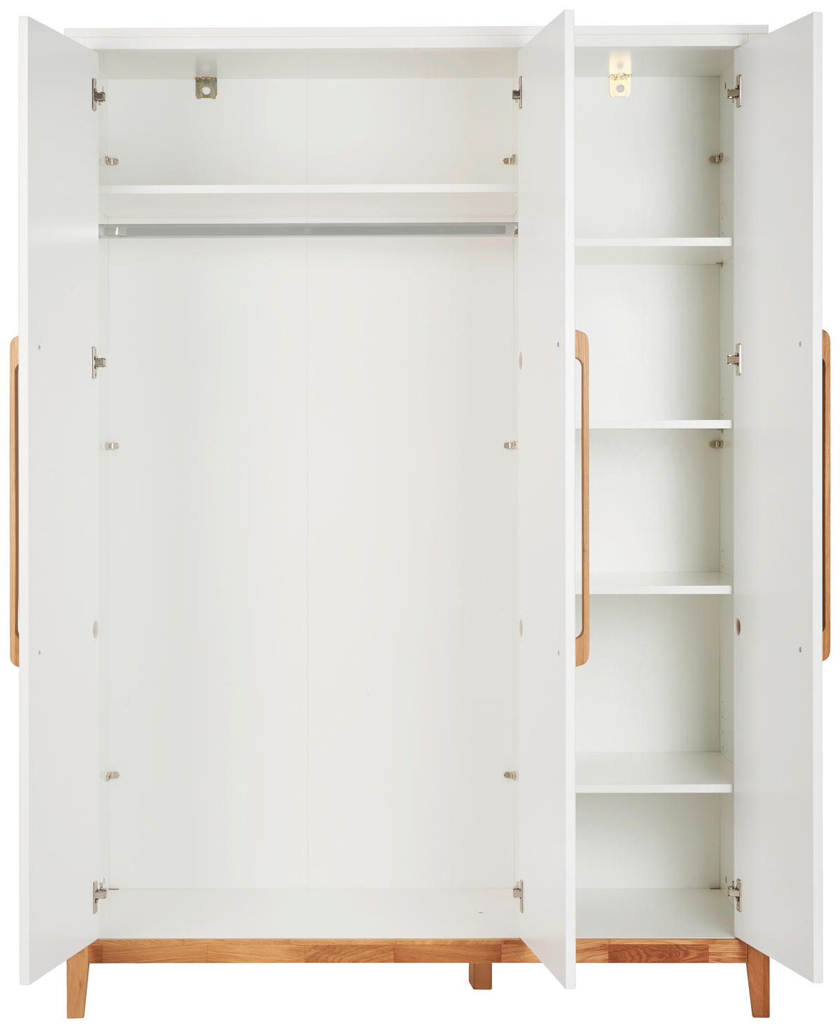 BABYKLEIDERSCHRANK Scandic Weiß, Eichefarben  - Eichefarben/Weiß, Design, Holz/Holzwerkstoff (135/190/55cm) - Jimmylee