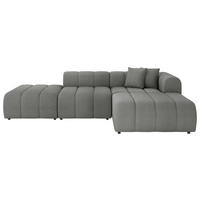 ECKSOFA Graphitfarben Webstoff Zierkissen  - Schwarz/Graphitfarben, LIFESTYLE, Kunststoff/Textil (289/178cm) - Milino