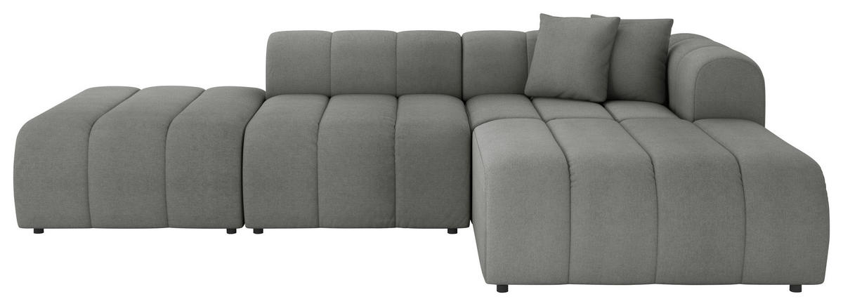 ECKSOFA Graphitfarben Webstoff Zierkissen  - Schwarz/Graphitfarben, LIFESTYLE, Kunststoff/Textil (289/178cm) - Milino