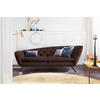 CHESTERFIELD-SOFA in Mikrofaser Braun, Schwarz  - Schwarz/Braun, Design, Textil/Metall (223/84/90cm) - Pure Home Lifestyle