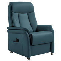 FERNSEHSESSEL in Blau  - Blau/Schwarz, Konventionell, Leder/Kunststoff (74/107/84cm) - Valdera