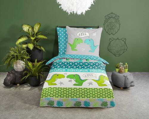 KINDERBETTWÄSCHE Dinosaur Renforcé 135/200 cm  - Multicolor, Design, Textil (135/200cm)
