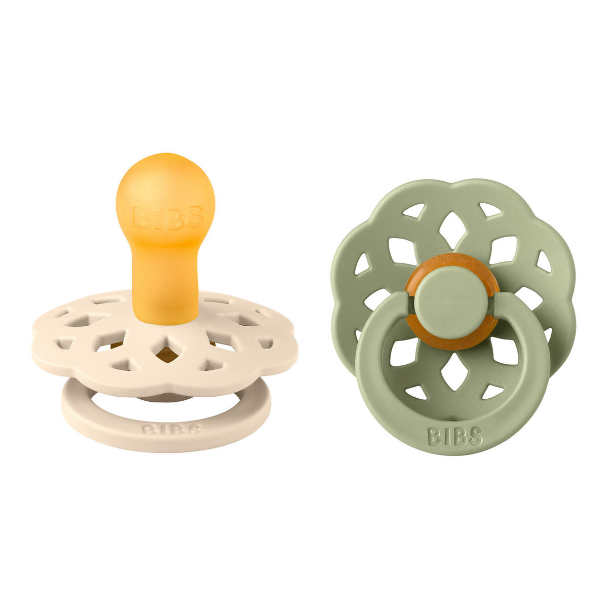 SCHNULLER 6 Monat(e)  - Creme/Grün, Basics, Naturmaterialien/Kunststoff (7,7/16,6/4,6cm)