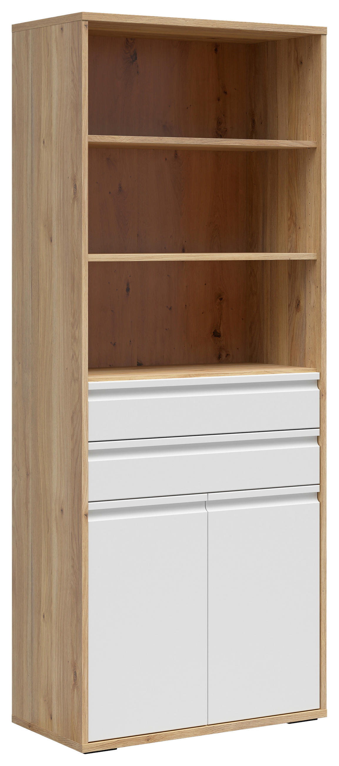 AKTENSCHRANK Weiß, Eichefarben  - Eichefarben/Weiß, KONVENTIONELL, Holzwerkstoff (80/198/41cm) - Carryhome