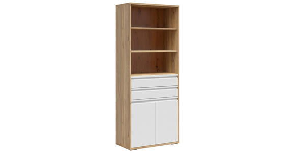 AKTENSCHRANK Weiß, Eichefarben  - Eichefarben/Weiß, KONVENTIONELL, Holzwerkstoff (80/198/41cm) - Carryhome