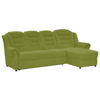 ECKSOFA in Chenille Grün  - Schwarz/Grün, Konventionell, Kunststoff/Textil (262/165cm) - Livetastic