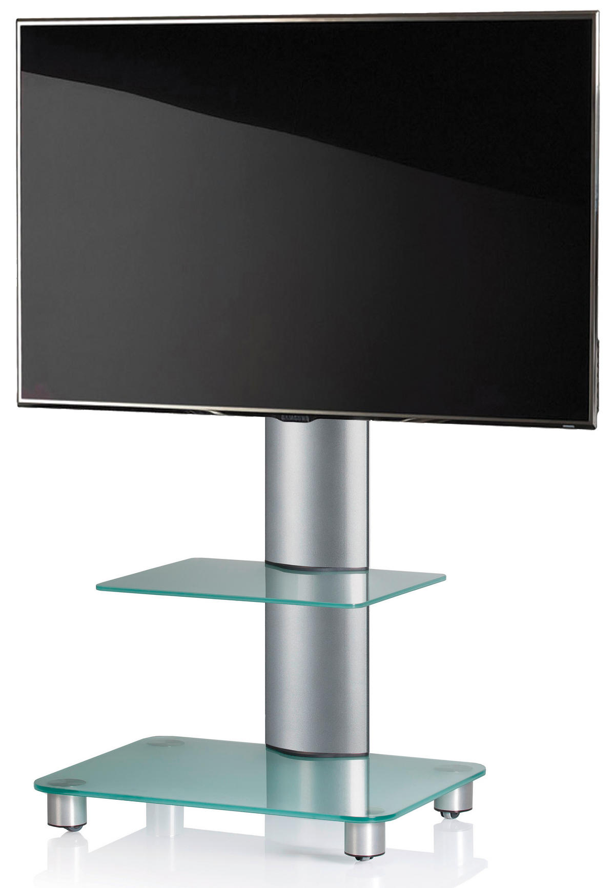 TV-RACK 60/100/44 cm  - Transparent/Silberfarben, KONVENTIONELL, Glas/Metall (60/100/44cm) - MID.YOU