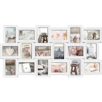 RÁM NA FOTOKOLÁŽ, 18 foto, 90/47/2,5 cm - biela, Basics, plast (90/47/2,5cm)