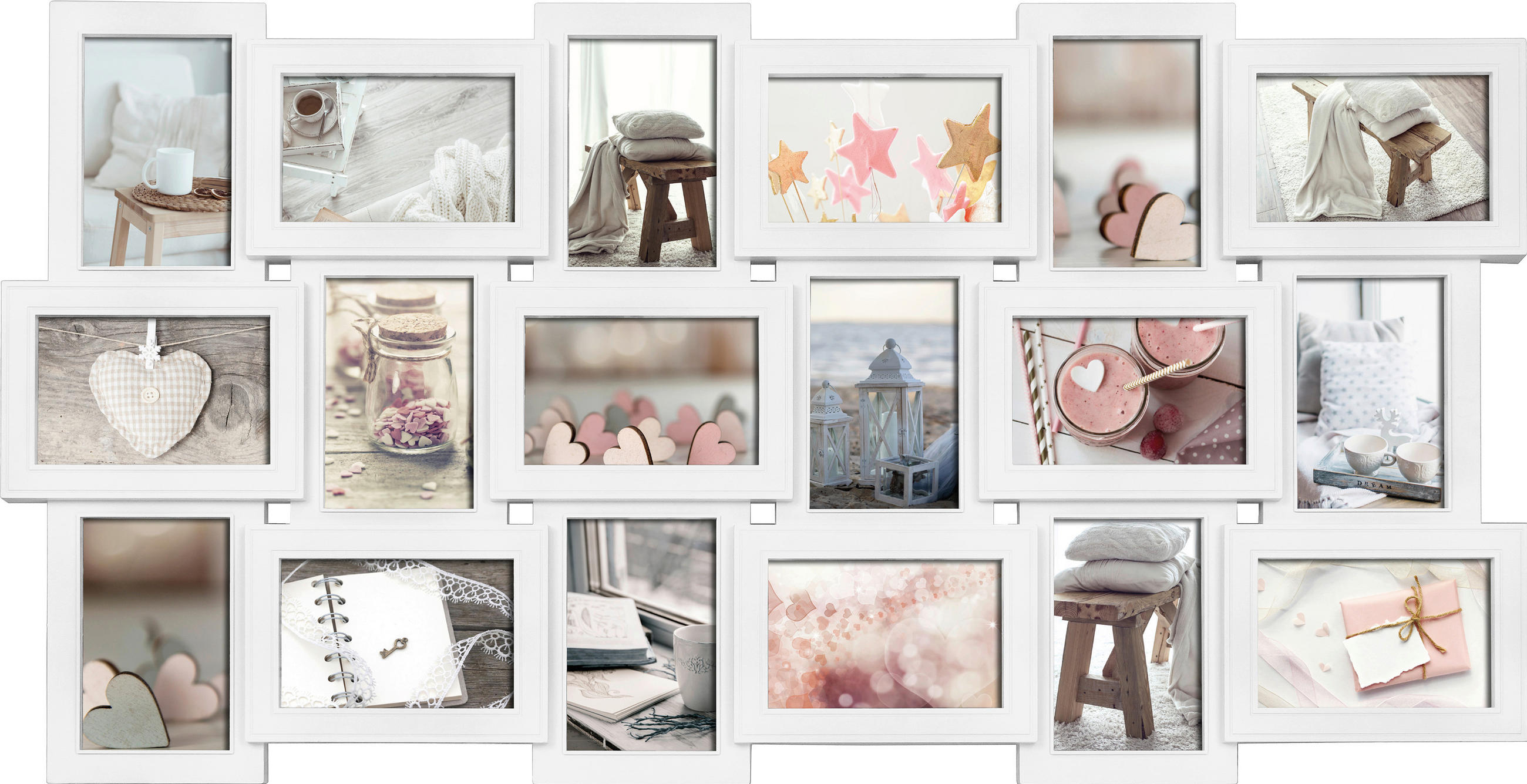RÁM NA OBRAZOVÉ KOLÁŽE, 18 foto, 90/47/2,5 cm
