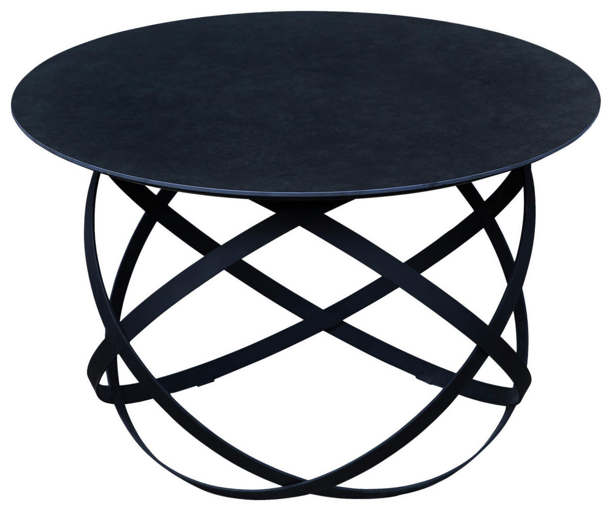 COUCHTISCH in Metall, Keramik 70/70/45 cm  - Schwarz, Design, Keramik/Metall (70/70/45cm) - Livetastic