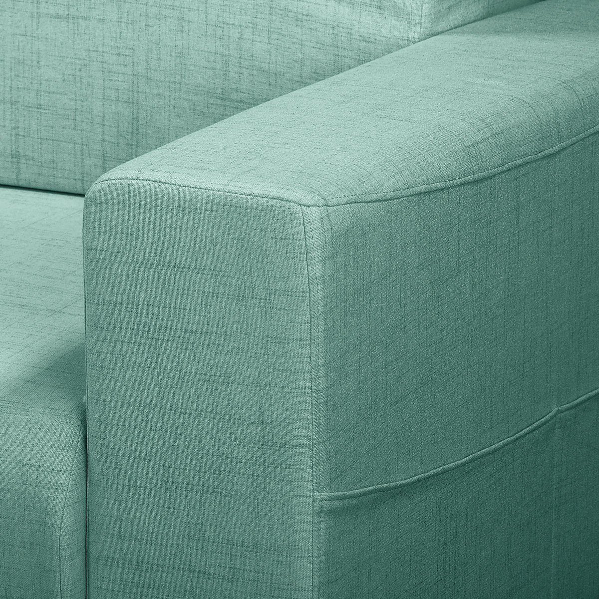 ECKSOFA in Textilgeflecht Mintgrün  - Wengefarben/Mintgrün, Design, Holz/Textil (257/174cm) - Livetastic