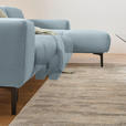 ECKSOFA in Chenille Pastellblau  311/167 cm  - Pastellblau/Schwarz, Design, Textil/Metall (311/167cm) - Xora
