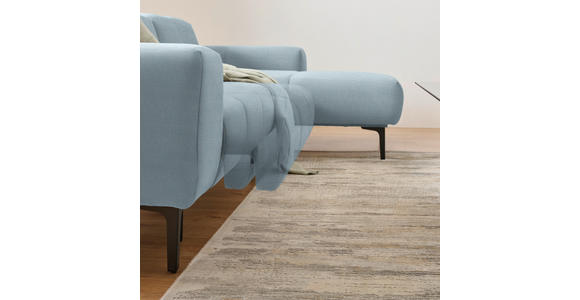 ECKSOFA in Chenille Pastellblau 311/167 cm - Pastellblau/Schwarz, Design, Textil/Metall (311/167cm) - Xora