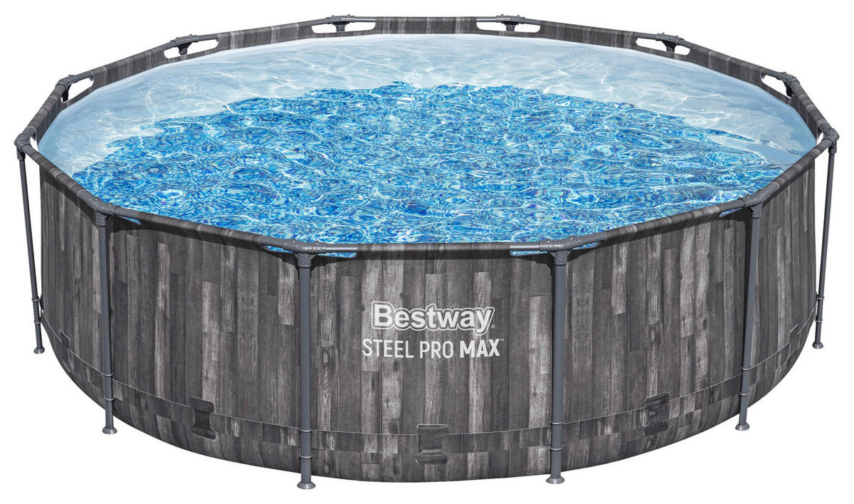 POOL-SET STEEL PRO MAX 5614X 366/100 cm  - Blau/Grau, KONVENTIONELL, Kunststoff/Metall (366/100cm) - Bestway