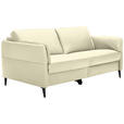 3-SITZER-SOFA in Leder Weiß  - Schwarz/Weiß, Design, Leder/Metall (190/84/99cm) - Dieter Knoll