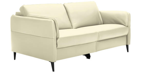 3-SITZER-SOFA in Leder Weiß - Schwarz/Weiß, Design, Leder/Metall (190/84/99cm) - Dieter Knoll
