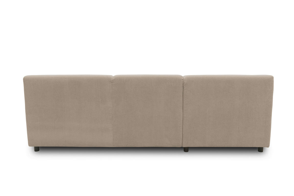 ECKSOFA CAPRI 2 Taupe Cord Zierkissen  - Taupe/Schwarz, Basics, Kunststoff/Textil (146/241cm) - MID.YOU